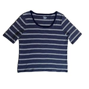 Time and Tru tee short sleeve navy white stripe cotton XXXL